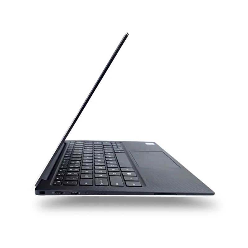 Dell XPS 9370 silver aluminum side view